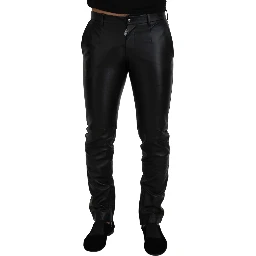 Black Shiny Stretch Skinny Pants