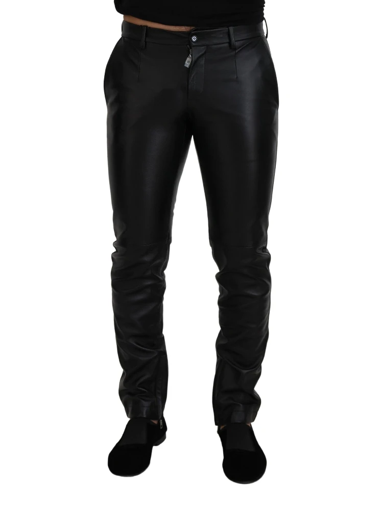 Black Shiny Stretch Skinny Pants