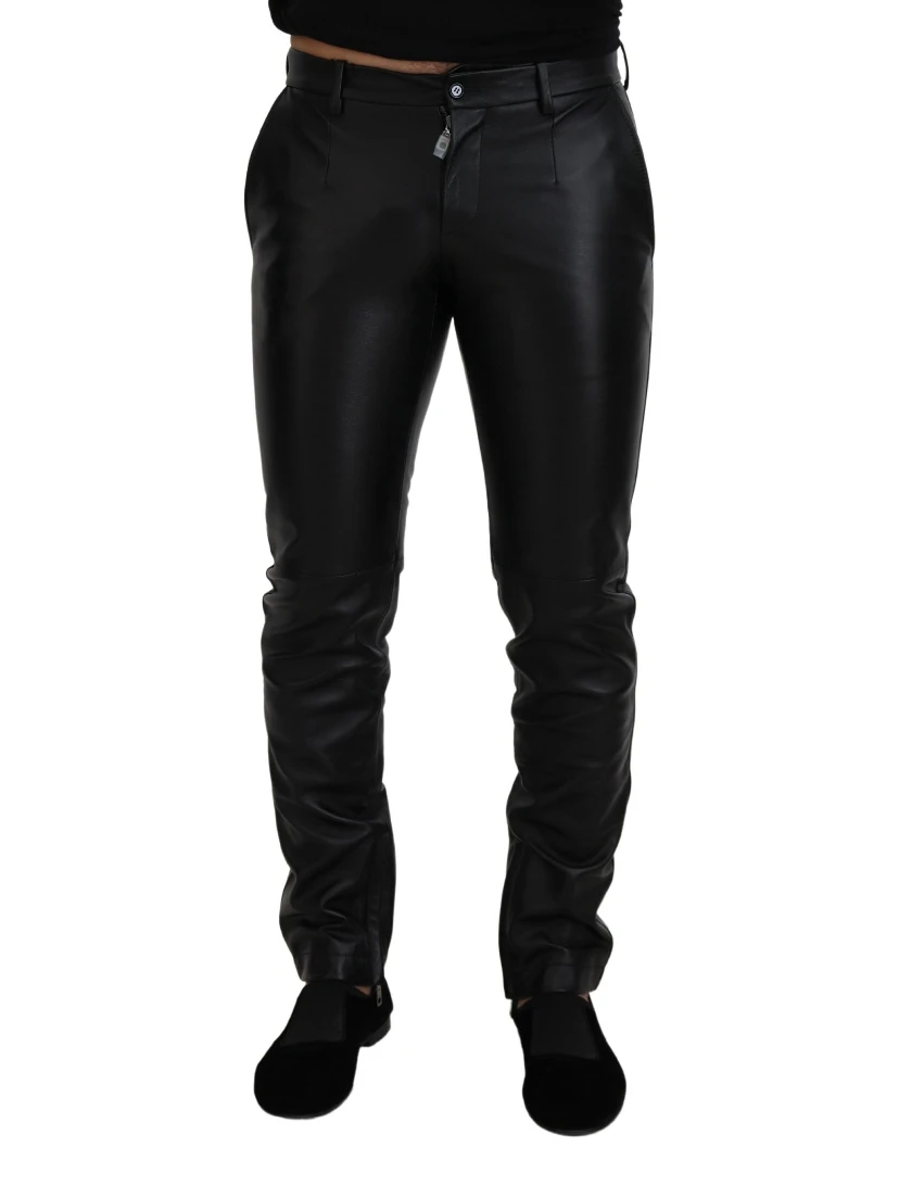 Black Shiny Stretch Skinny Pants