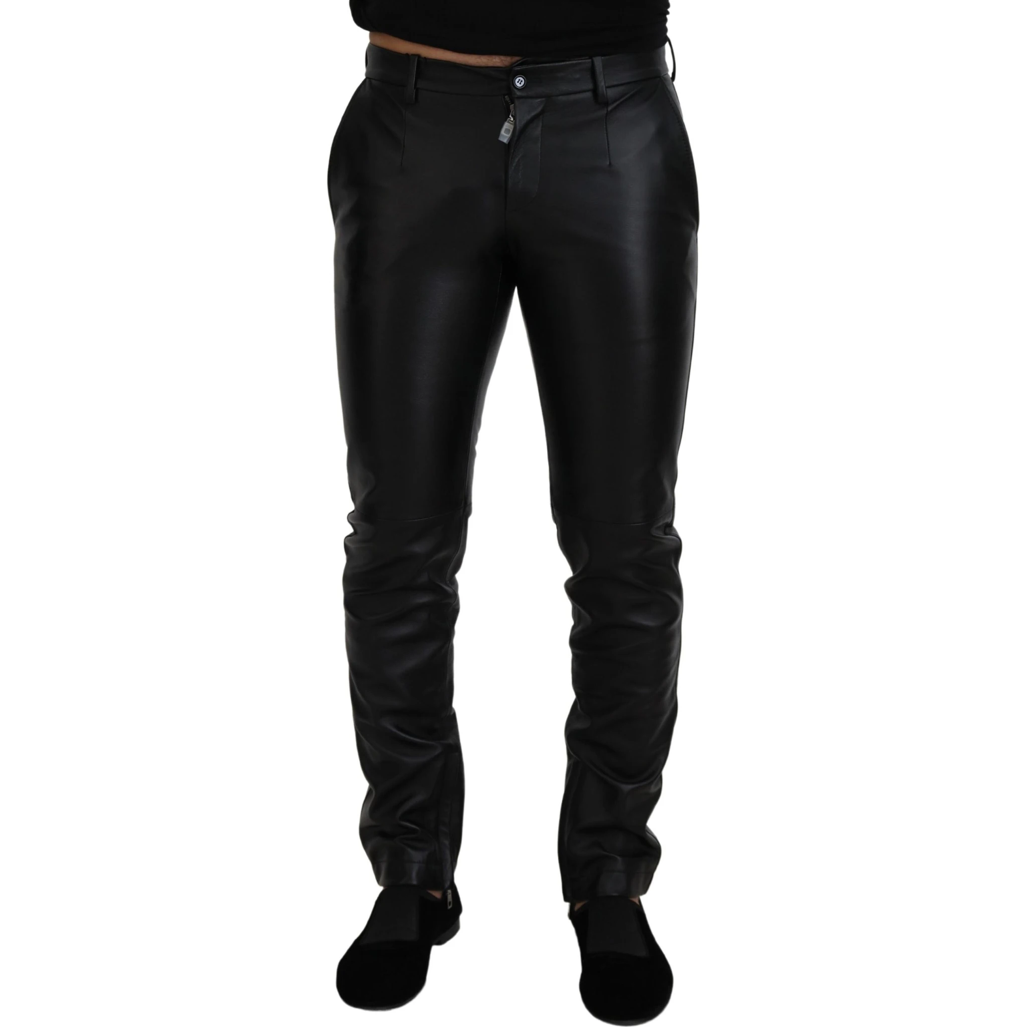 Black Shiny Stretch Skinny Pants