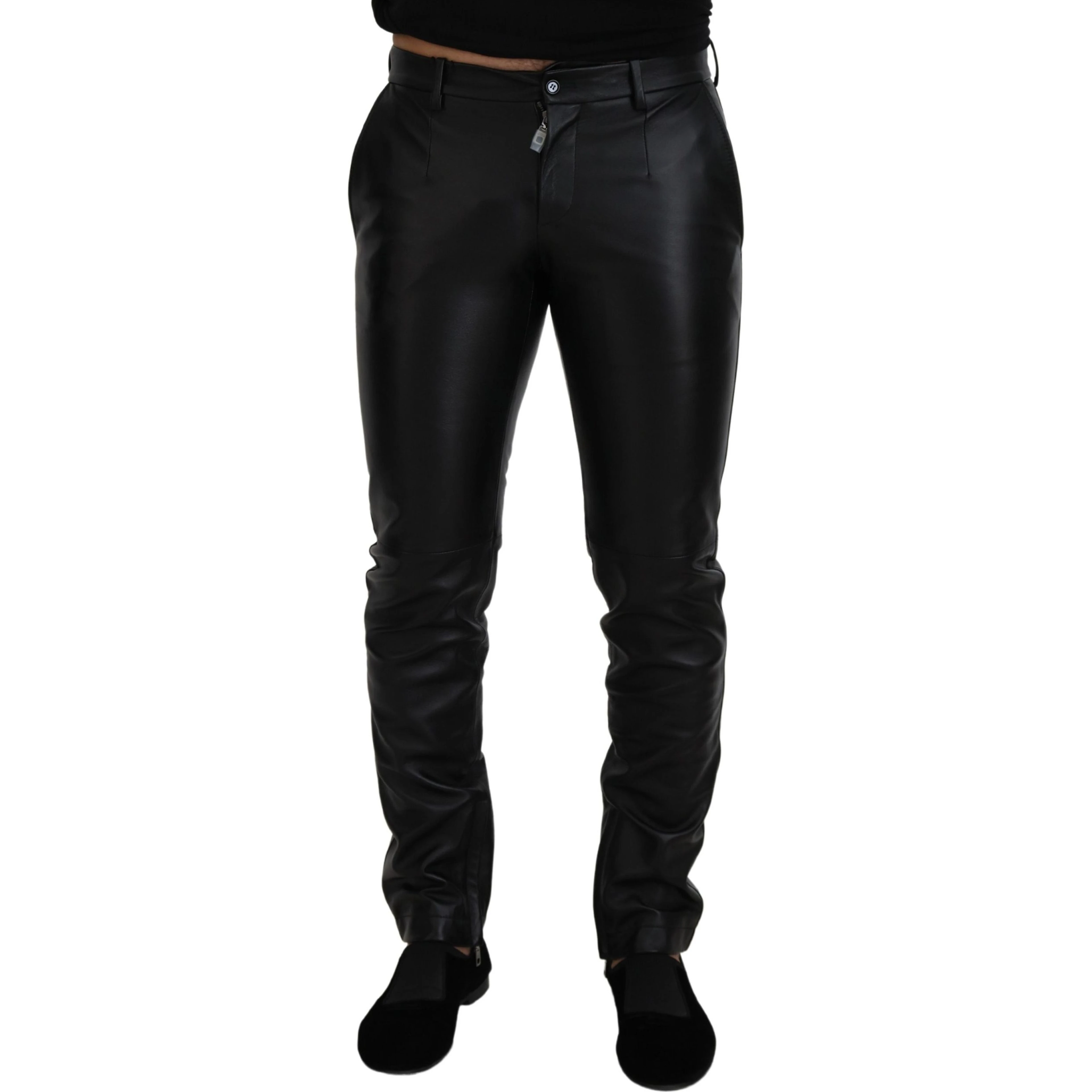 Black Shiny Stretch Skinny Pants
