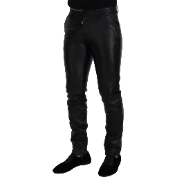 Black Shiny Stretch Skinny Pants