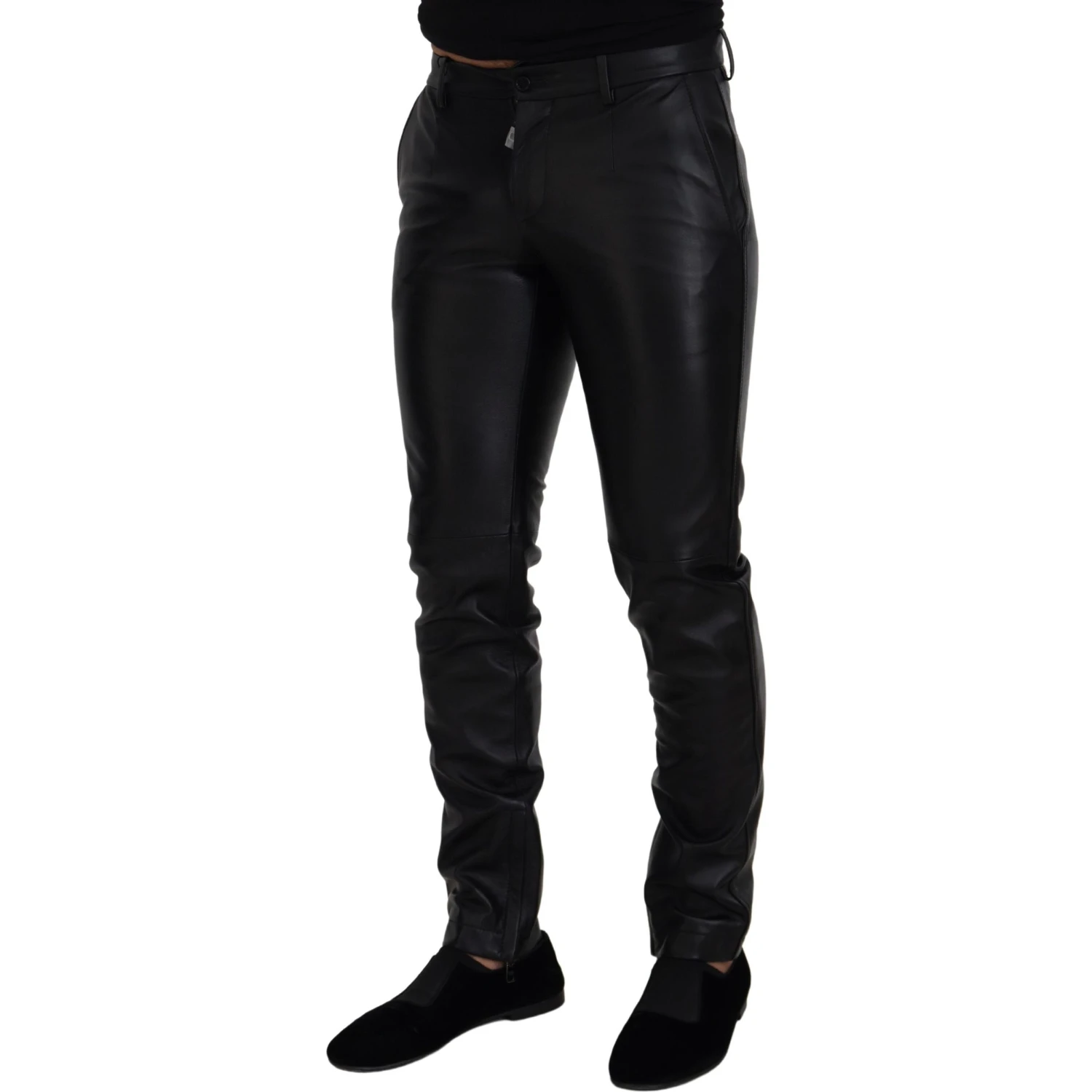 Black Shiny Stretch Skinny Pants