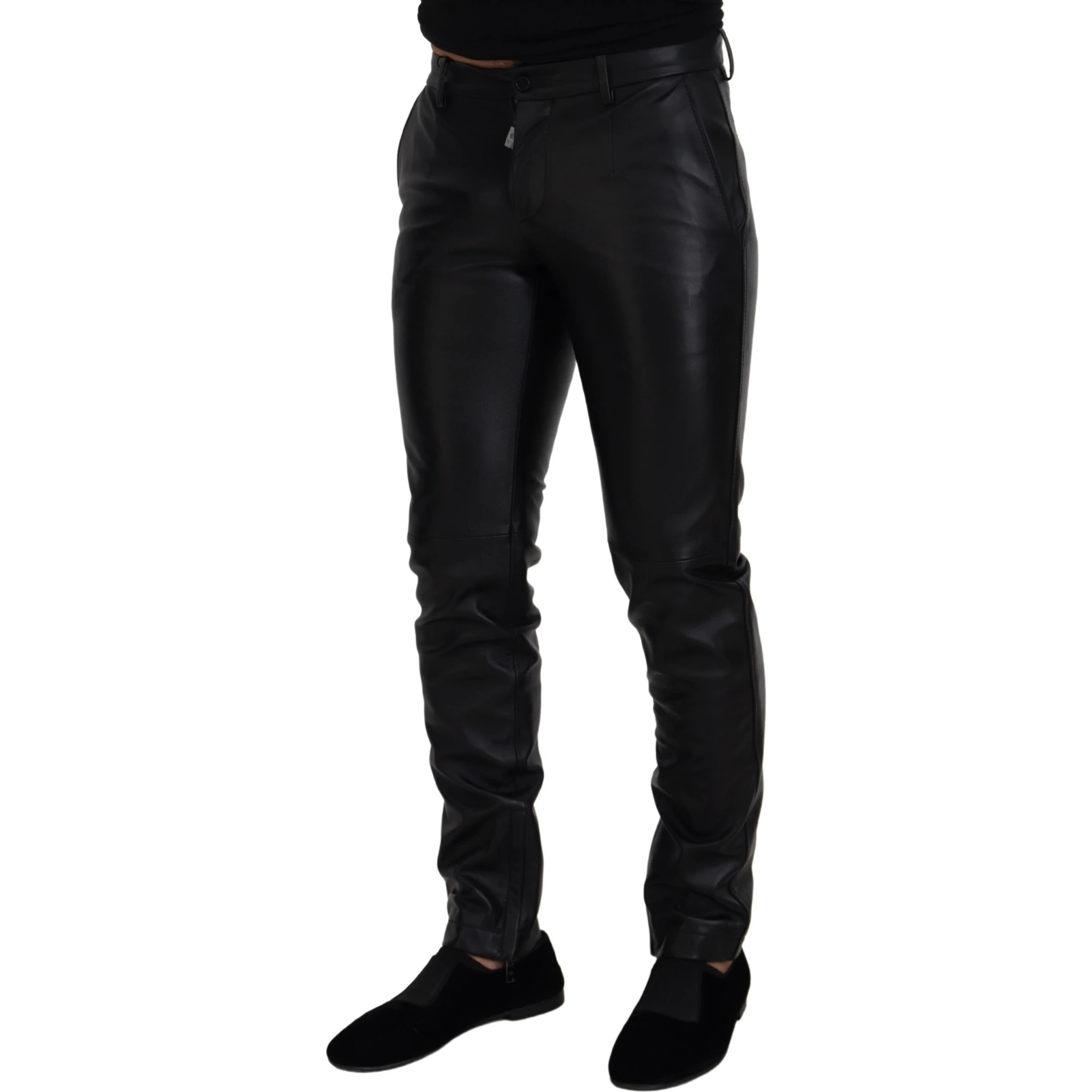 Black Shiny Stretch Skinny Pants