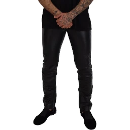 Black Shiny Stretch Skinny Pants