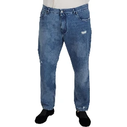 Blue Washed Cotton Casual Denim Jeans