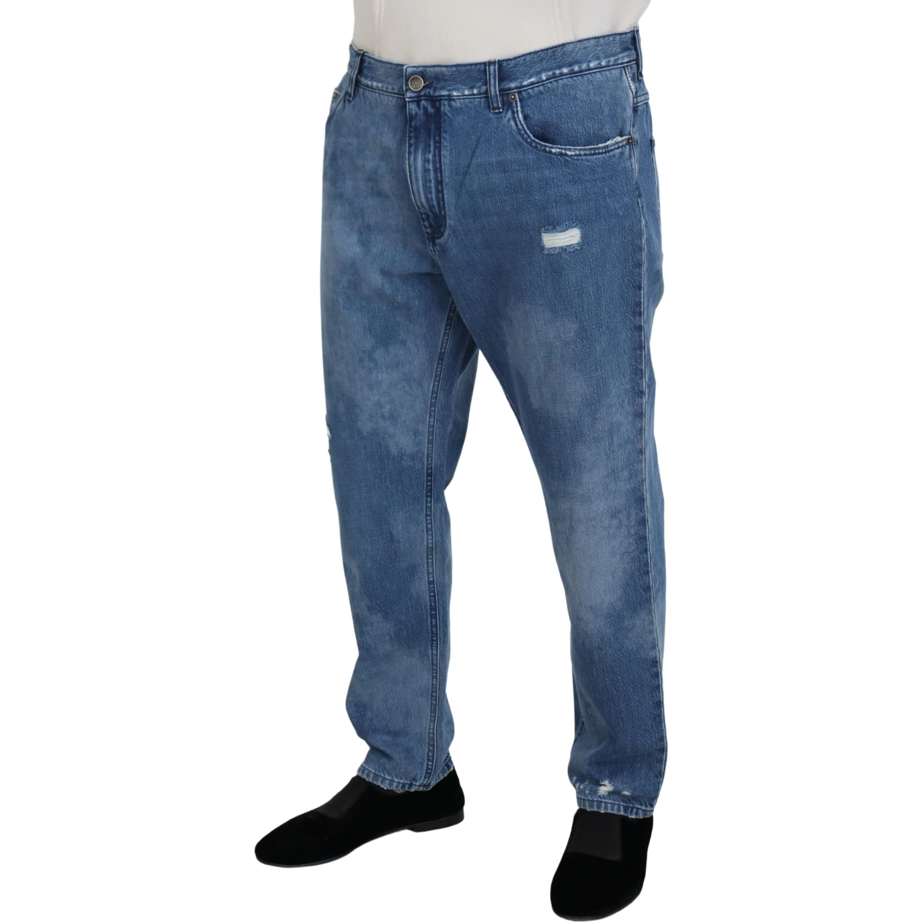 Blue Washed Cotton Casual Denim Jeans