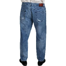 Blue Washed Cotton Casual Denim Jeans