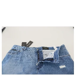 Blue Washed Cotton Casual Denim Jeans