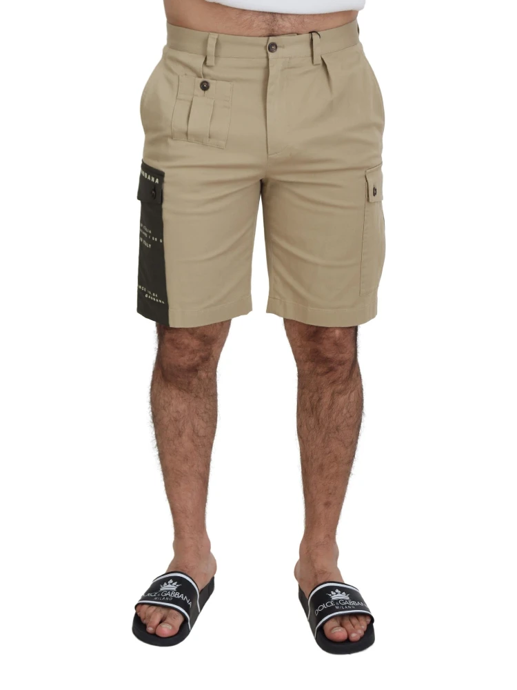 Beige Cotton Cargo Bermuda Shorts alternative