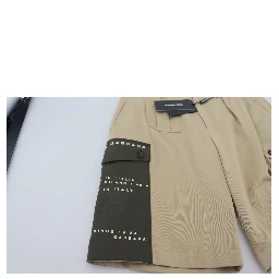 Beige Cotton Cargo Bermuda Shorts