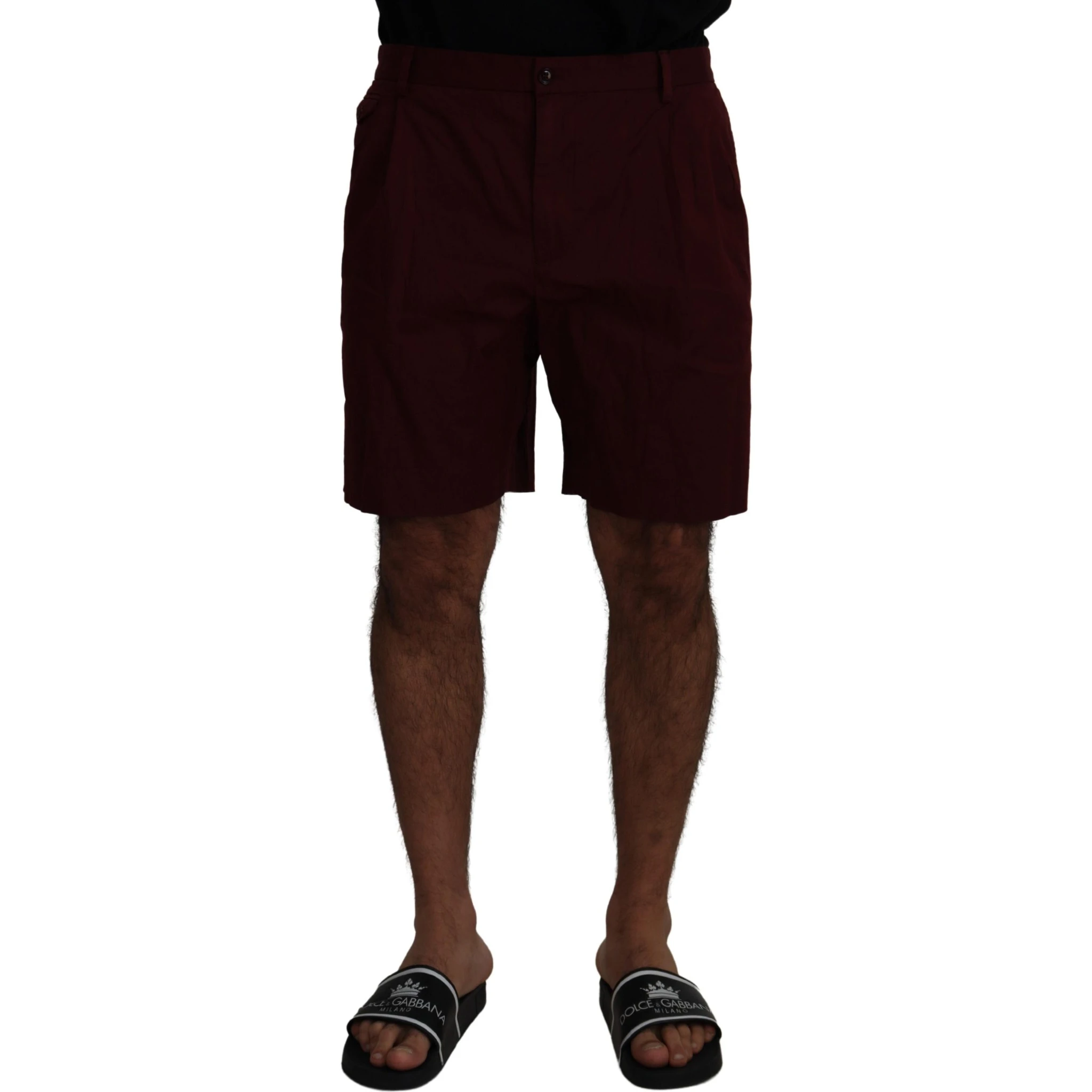 Maroon Cotton Bermuda Casual Shorts