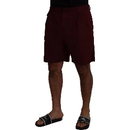 Maroon Cotton Bermuda Casual Shorts