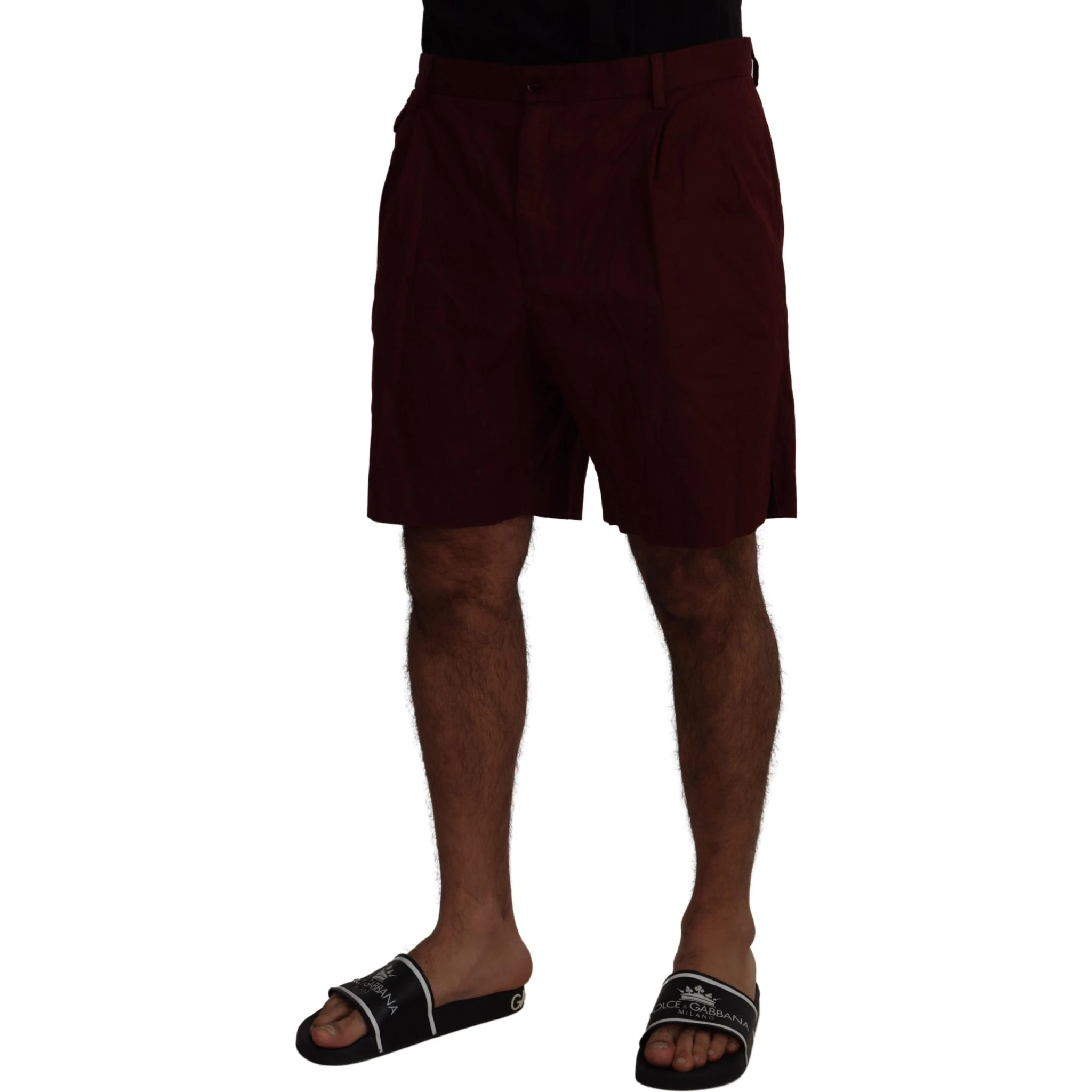 Maroon Cotton Bermuda Casual Shorts