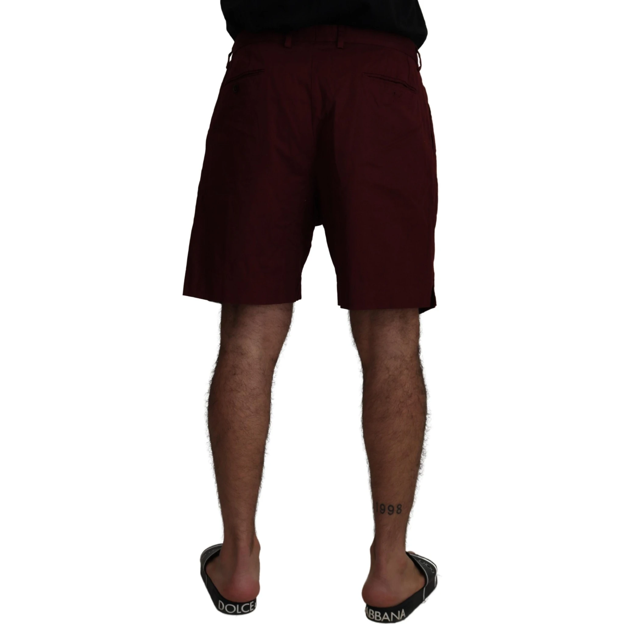 Maroon Cotton Bermuda Casual Shorts