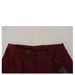 Maroon Cotton Bermuda Casual Shorts