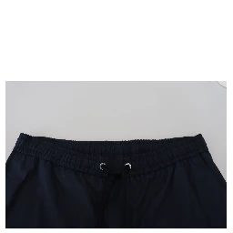 Blue Bermuda Mid Waist Casual Shorts