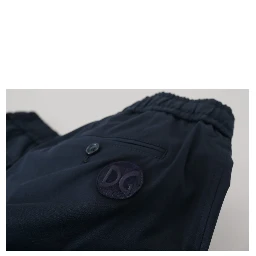 Blue Bermuda Mid Waist Casual Shorts