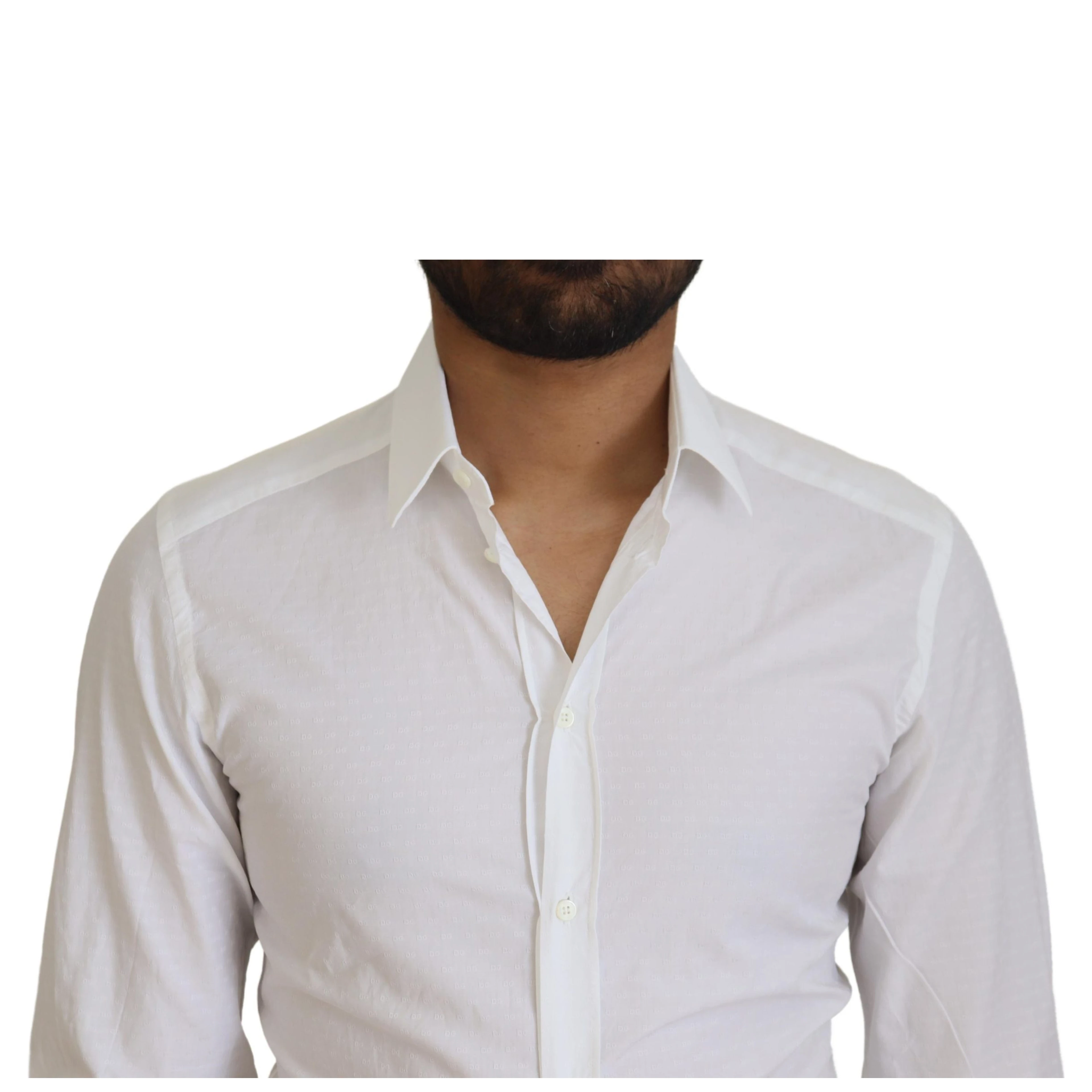 White Cotton Slim Fit Formal Dress GOLD Shirt