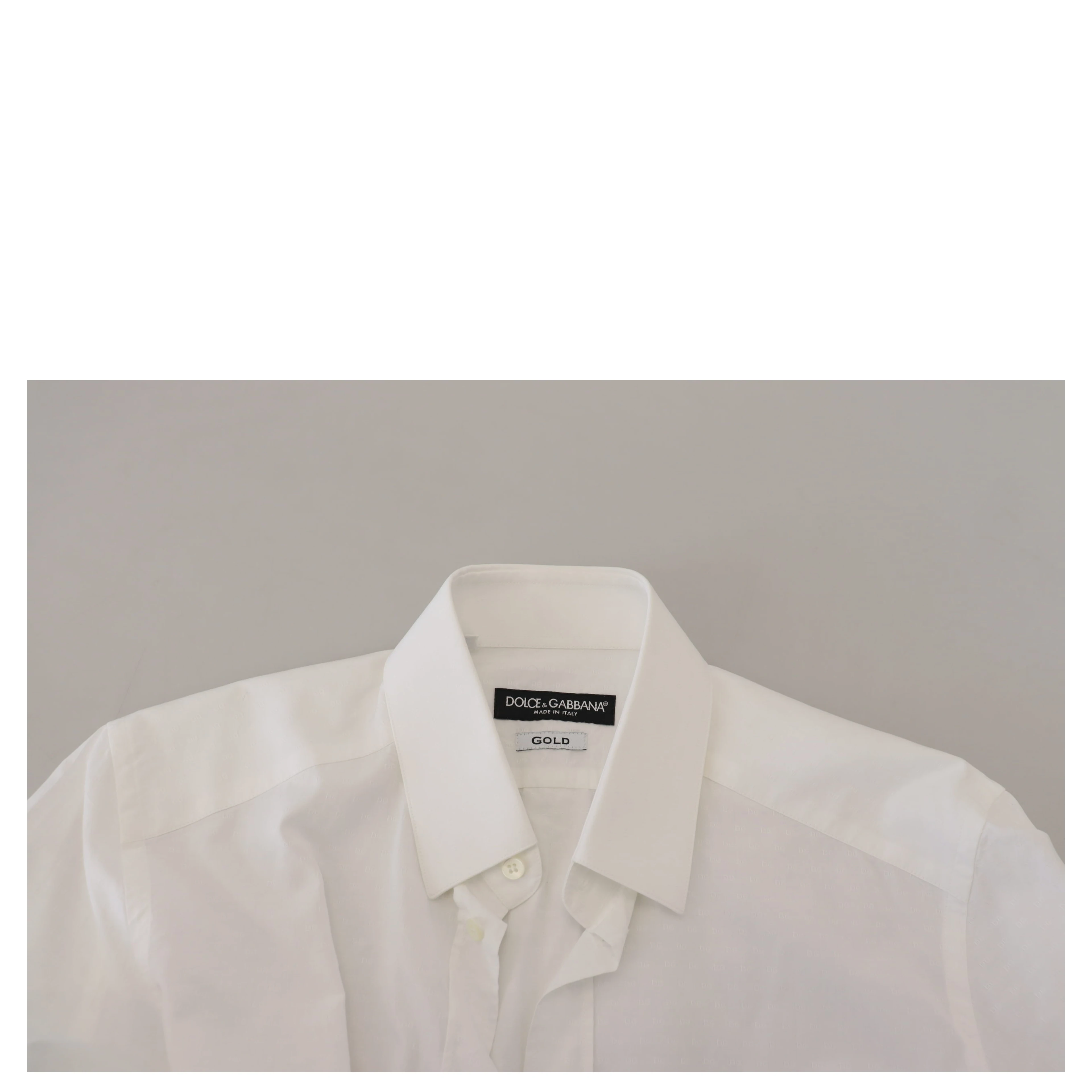 White Cotton Slim Fit Formal Dress GOLD Shirt