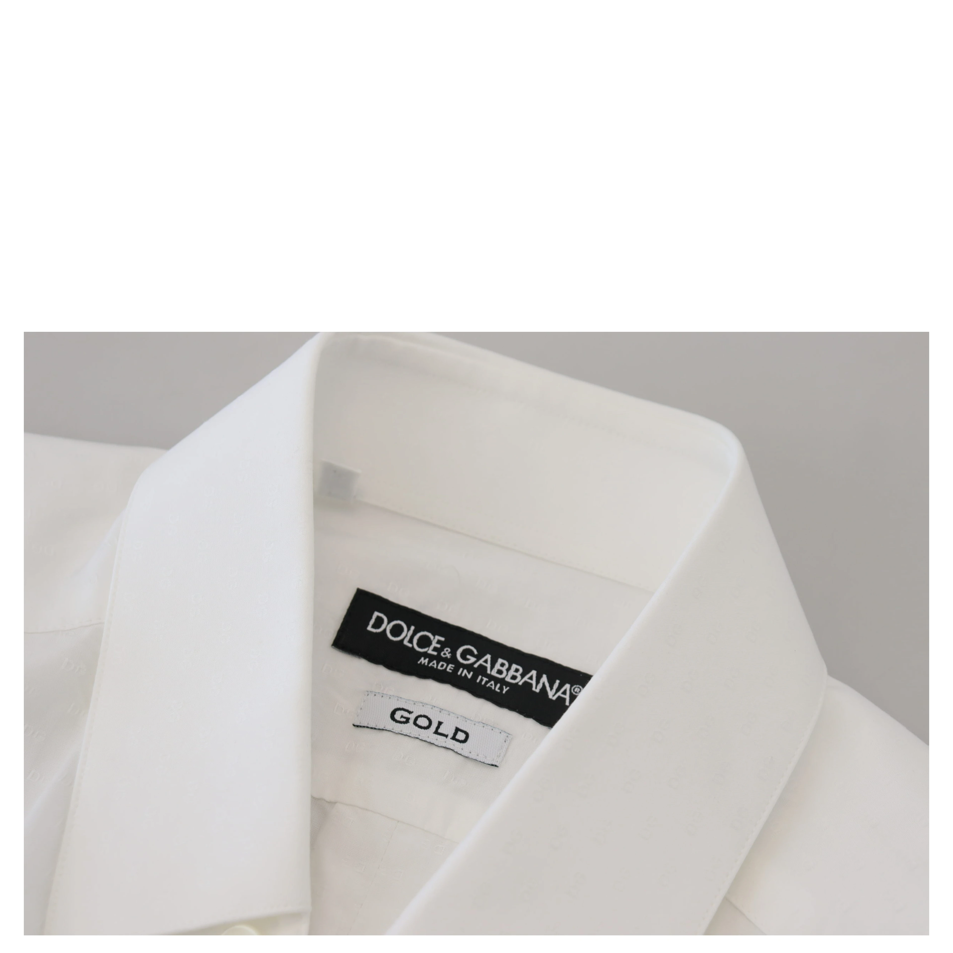 White Cotton Slim Fit Formal Dress GOLD Shirt