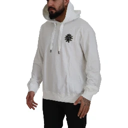 White Cotton Hooded Sweatshirt Sweater