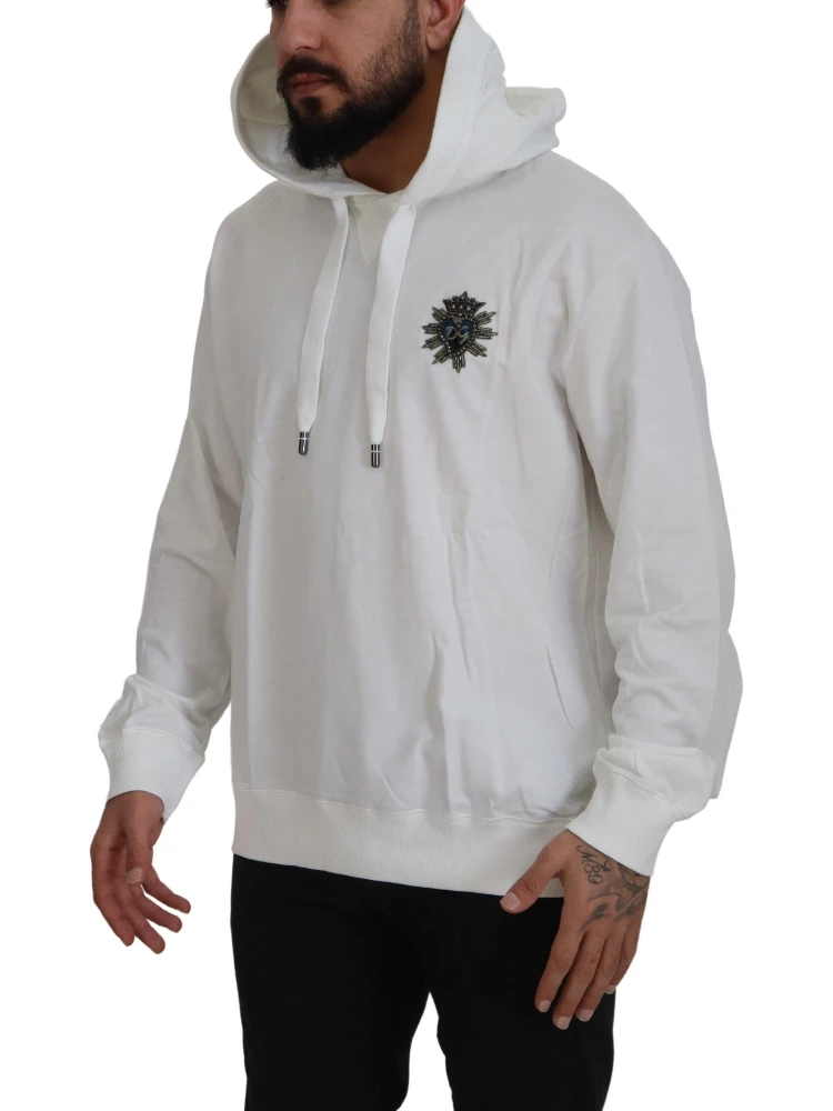 White Cotton Hooded Sweatshirt Sweater alternative