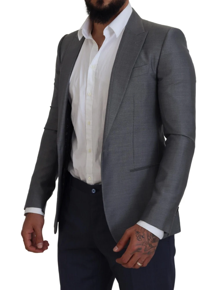 Gray Wool Silk Slim Fit Jacket Blazer alternative
