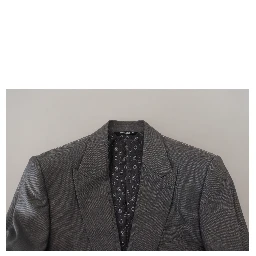 Gray Wool Silk Slim Fit Jacket Blazer