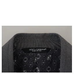 Gray Wool Silk Slim Fit Jacket Blazer