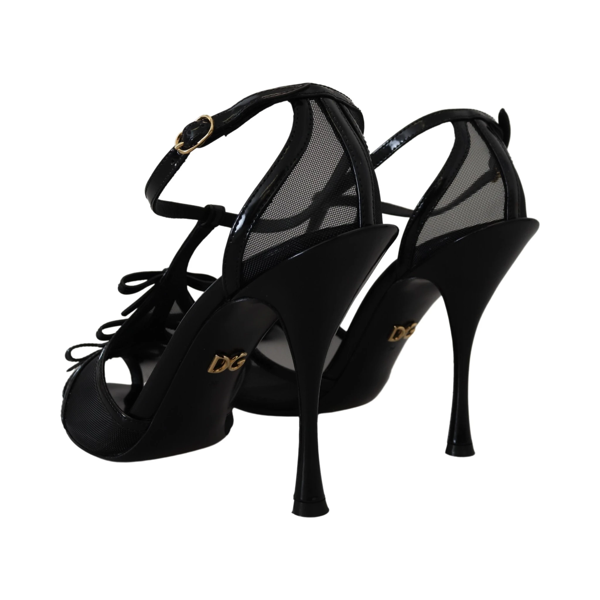 Black Stiletto High Heels Sandals Shoes