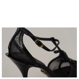 Black Stiletto High Heels Sandals Shoes