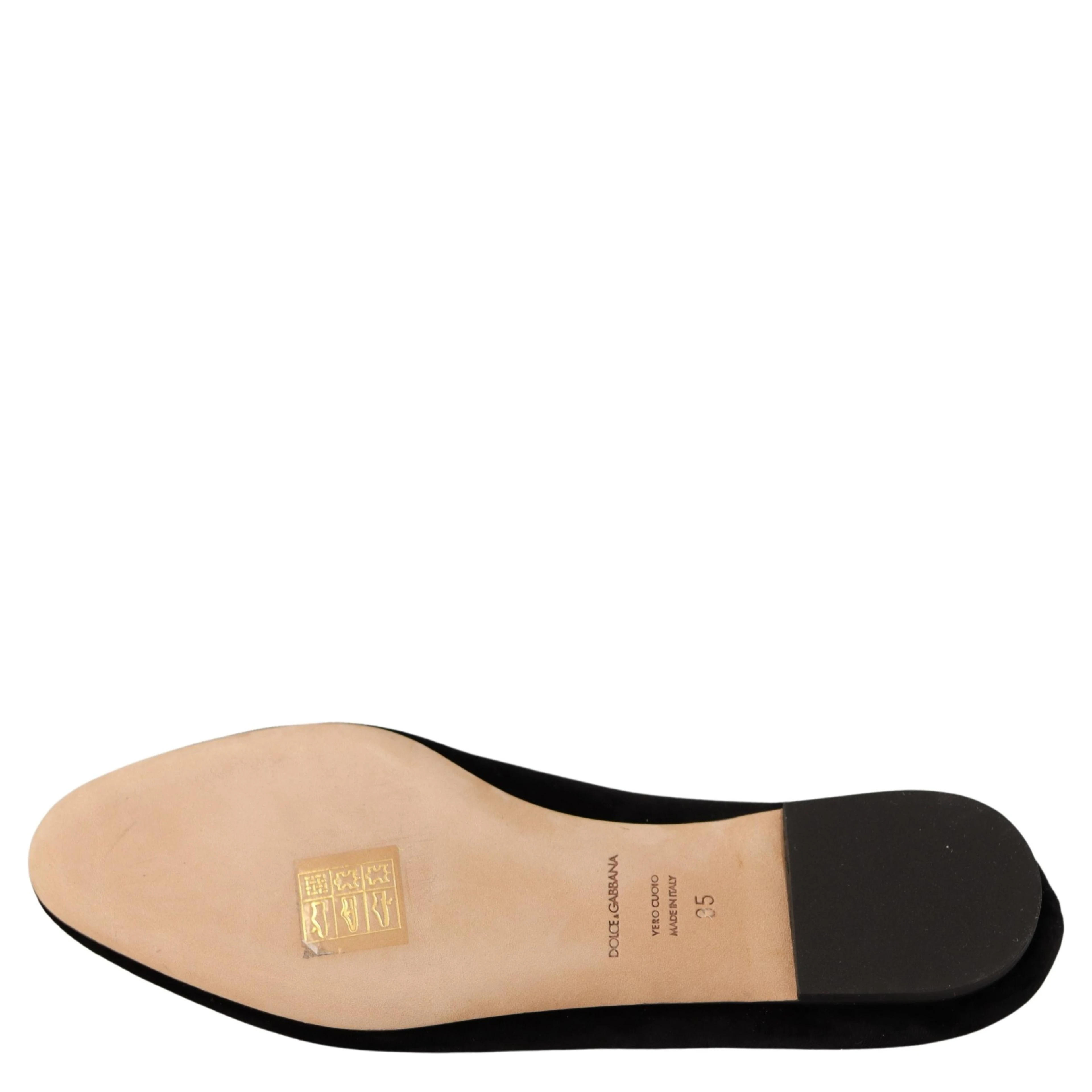 Black DG Sacred Heart Patch Slip On Flat Shoes
