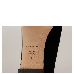 Black DG Sacred Heart Patch Slip On Flat Shoes
