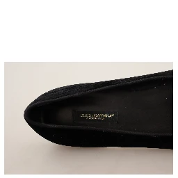Black DG Sacred Heart Patch Slip On Flat Shoes
