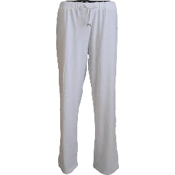 White Cotton Logo Loose Men Pants