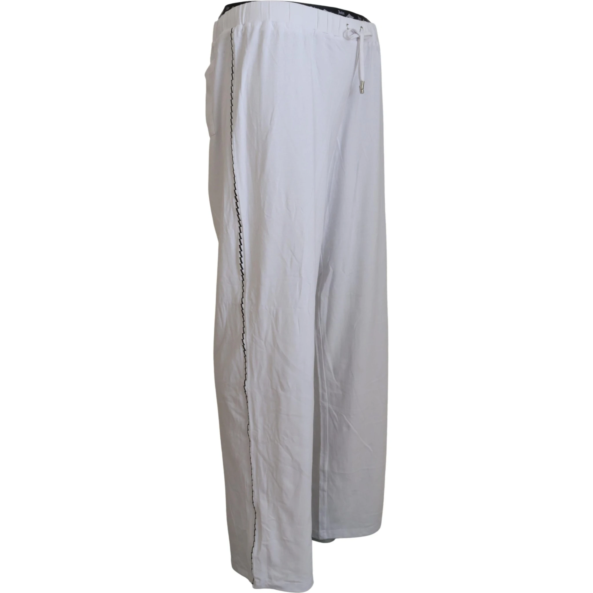 White Cotton Logo Loose Men Pants