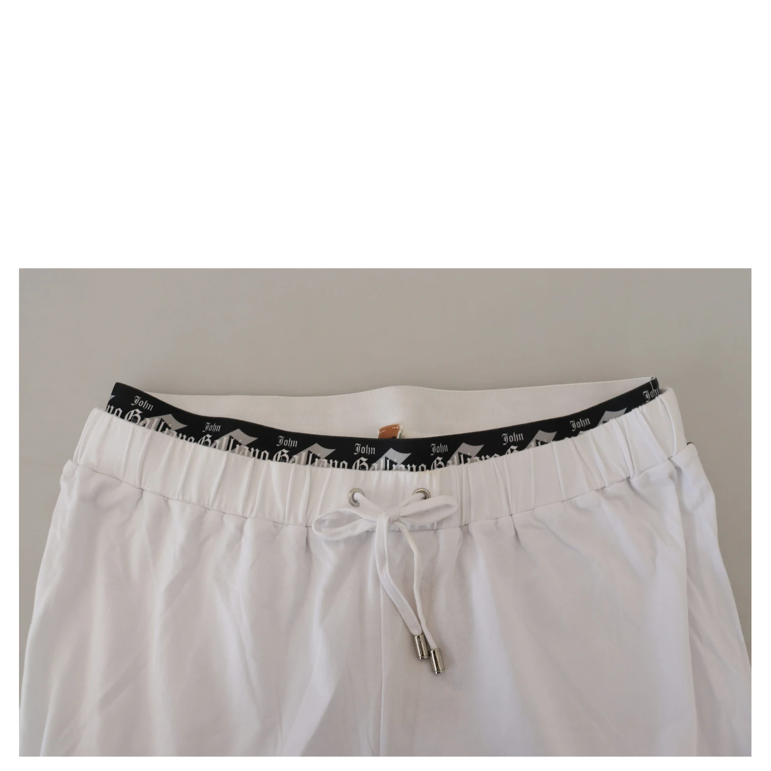 White Cotton Logo Loose Men Pants