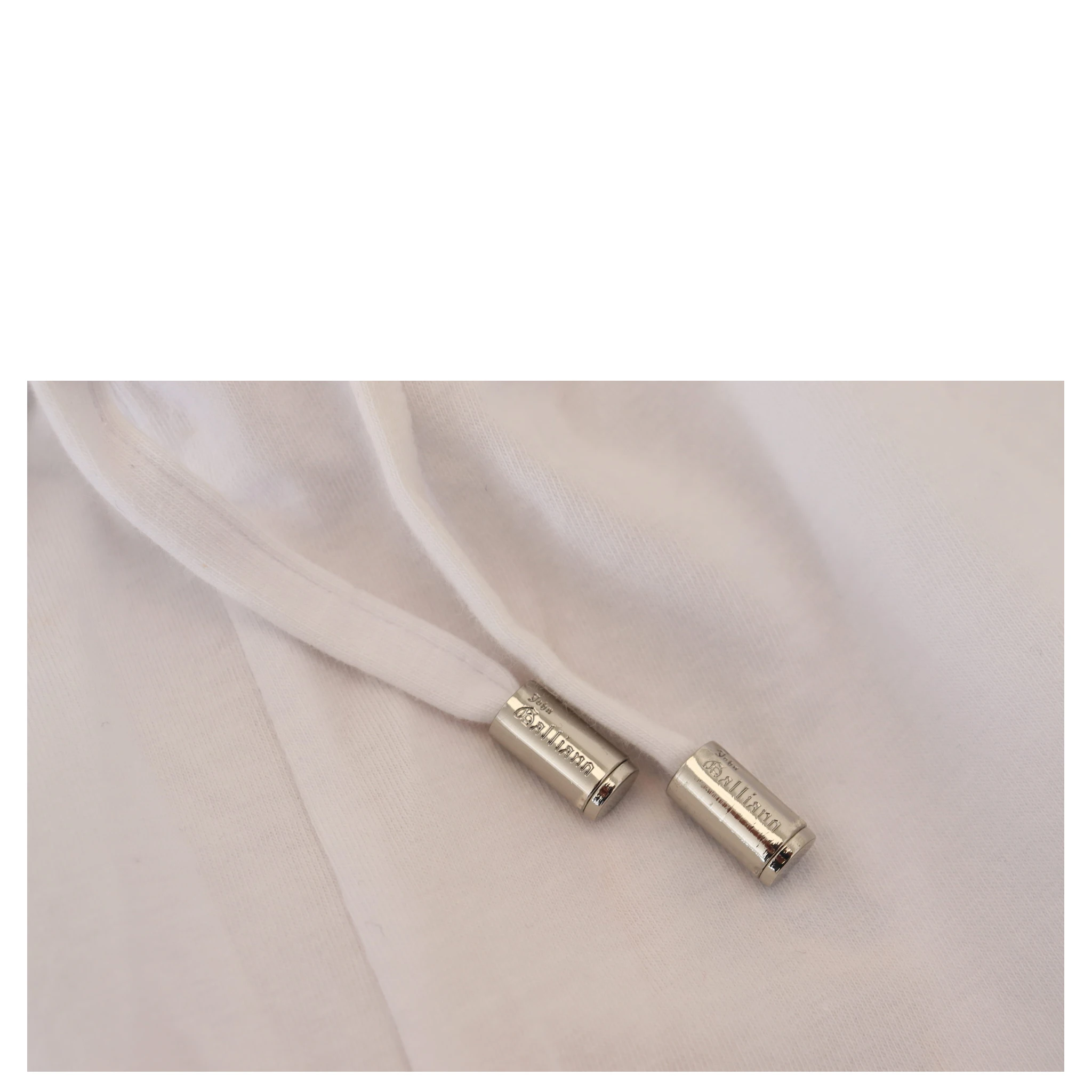 White Cotton Logo Loose Men Pants