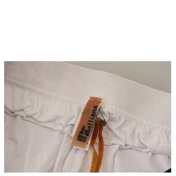 White Cotton Logo Loose Men Pants