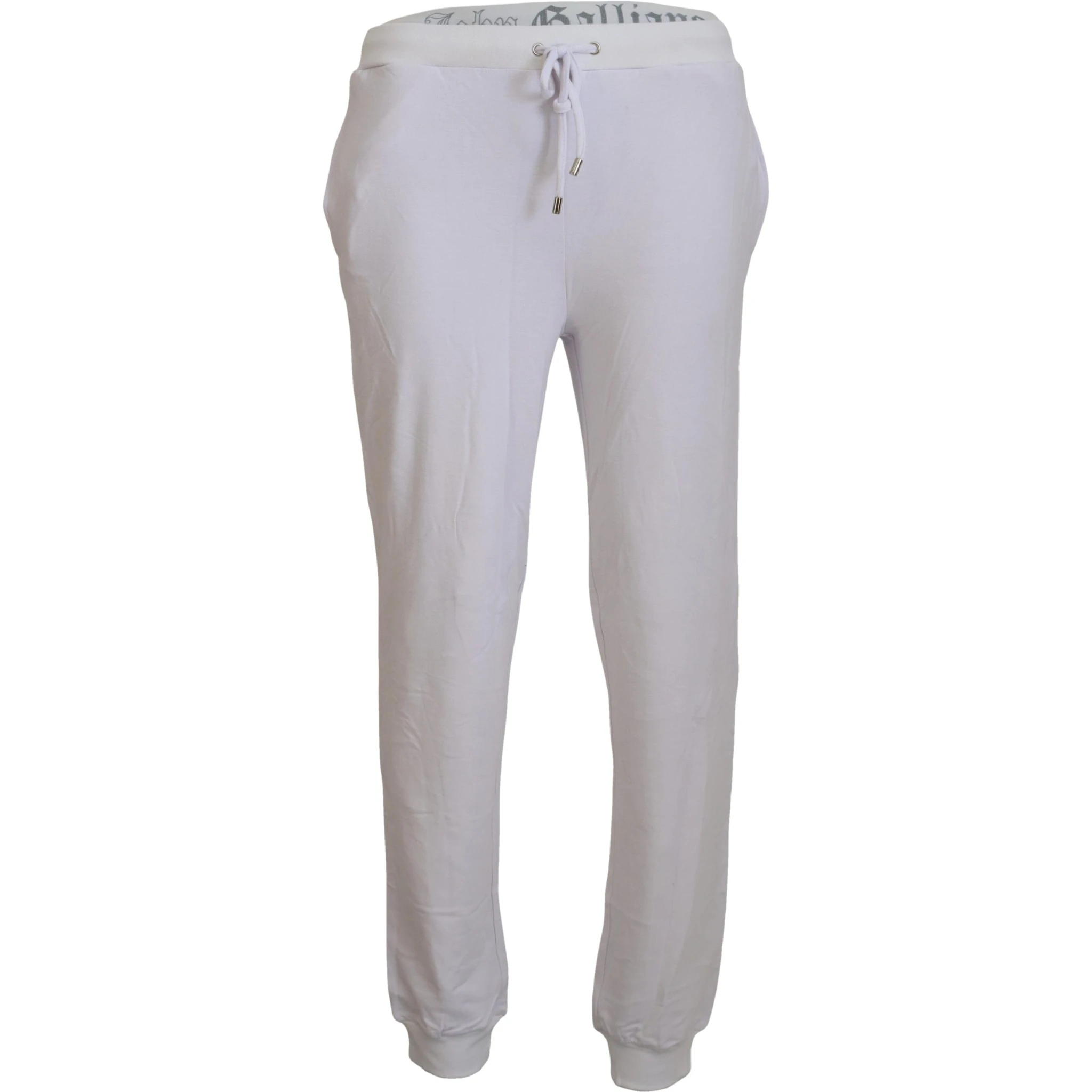 White Cotton Logo Mens Jogger Pants