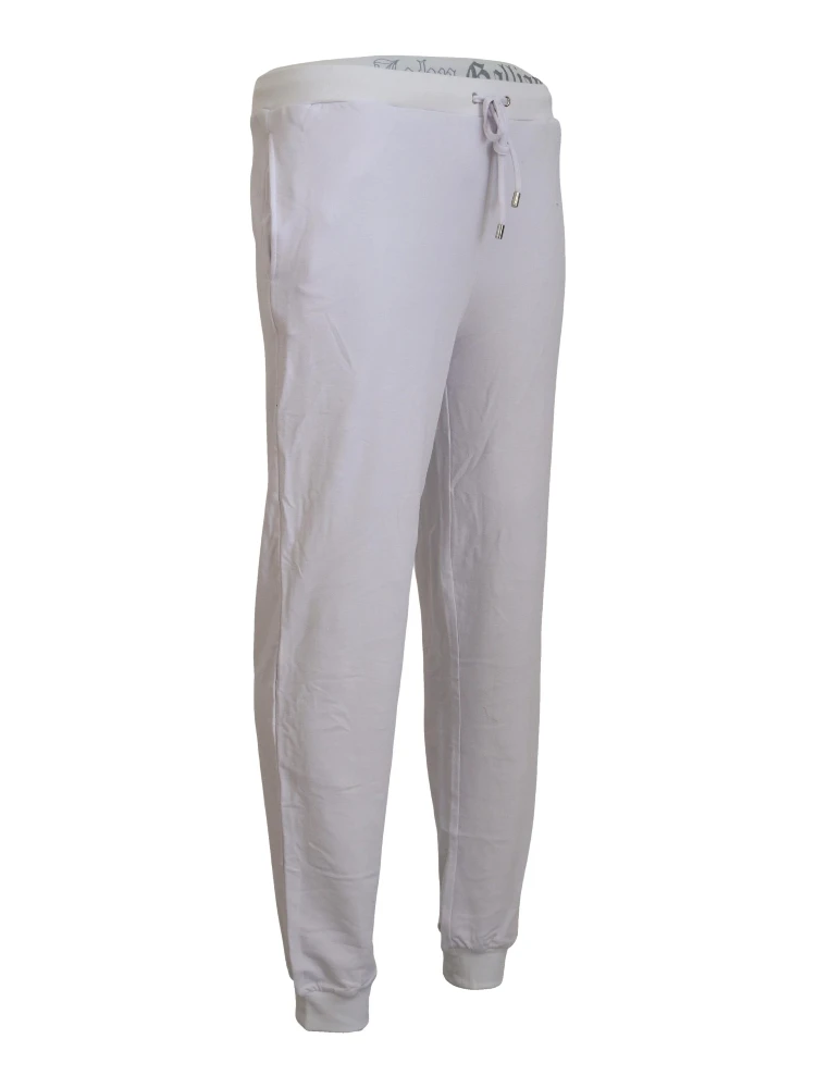 White Cotton Logo Mens Jogger Pants alternative