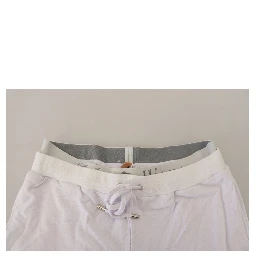 White Cotton Logo Mens Jogger Pants