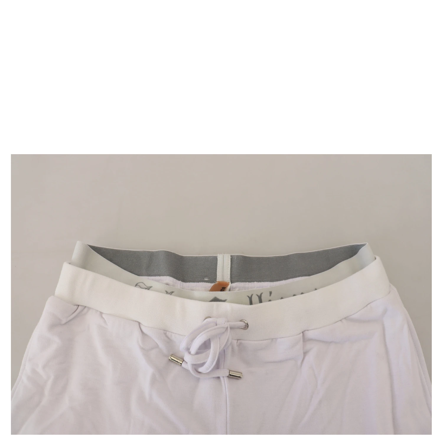 White Cotton Logo Mens Jogger Pants