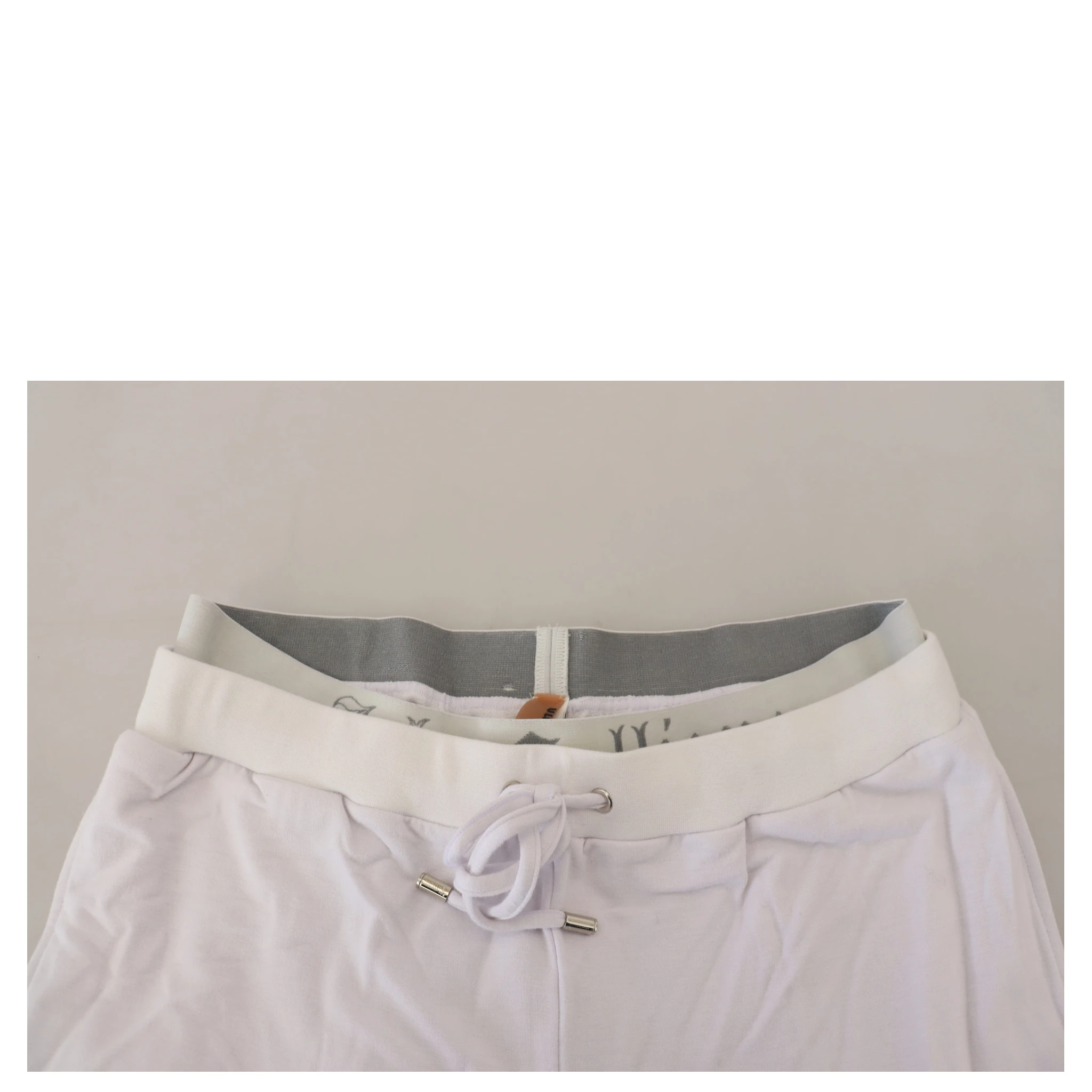 White Cotton Logo Mens Jogger Pants