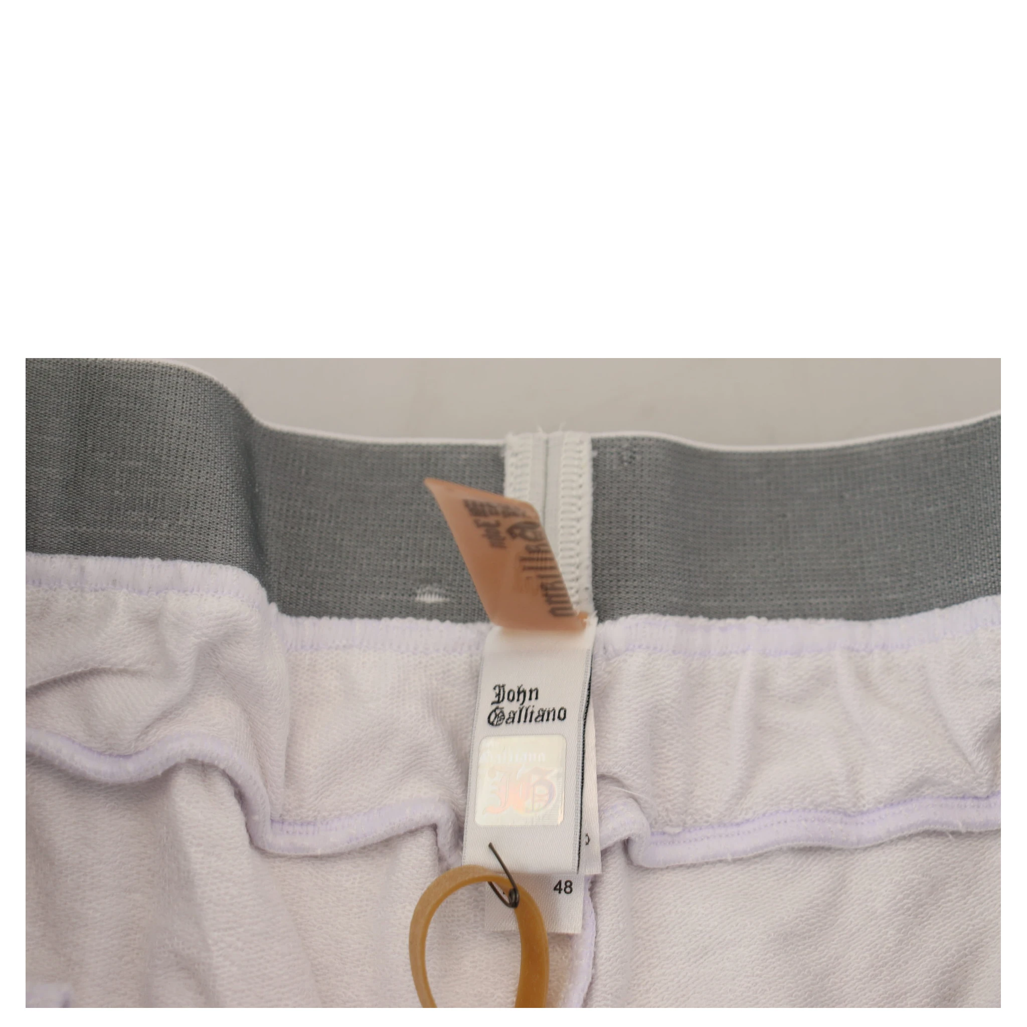 White Cotton Logo Mens Jogger Pants