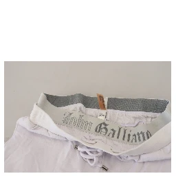 White Cotton Logo Mens Jogger Pants