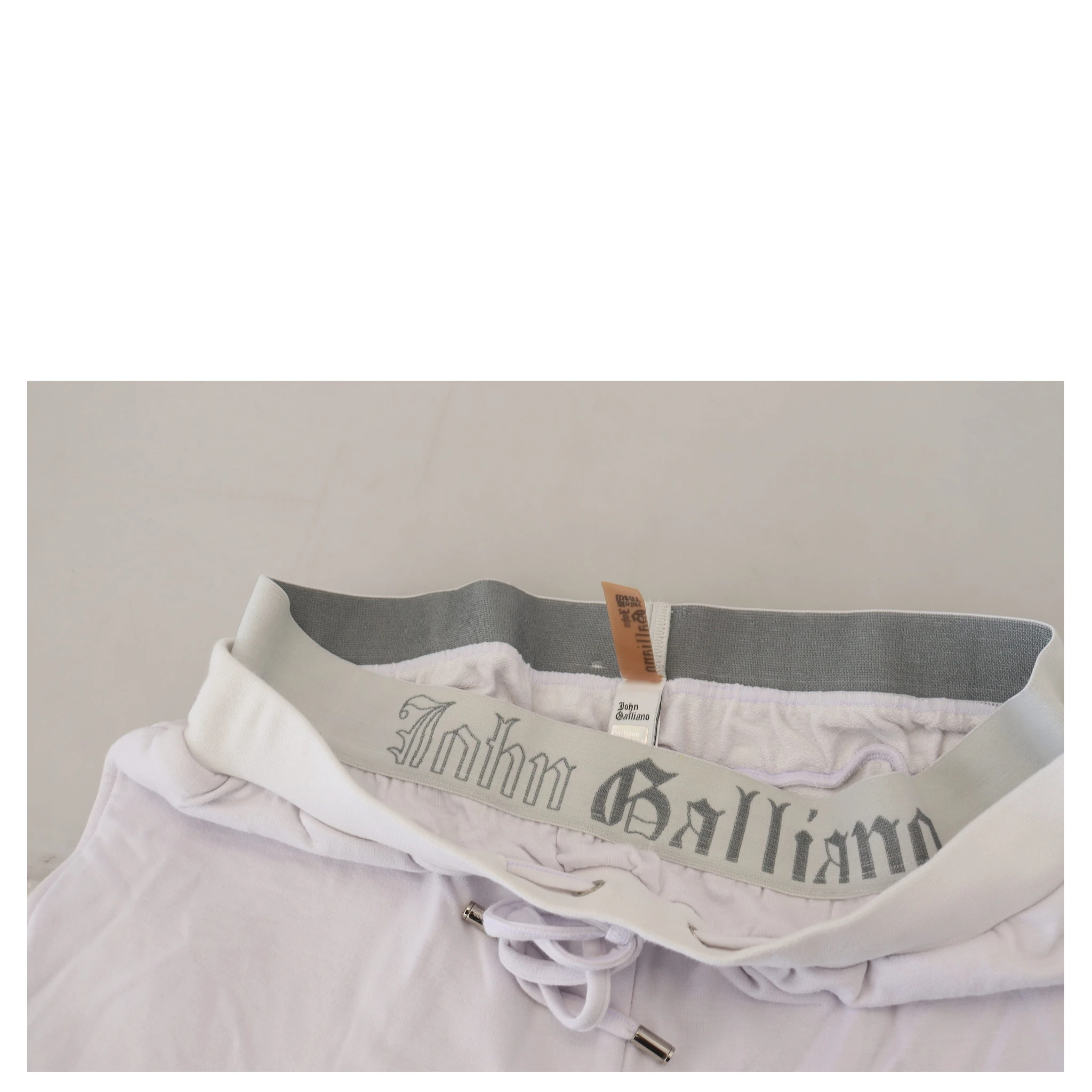 White Cotton Logo Mens Jogger Pants