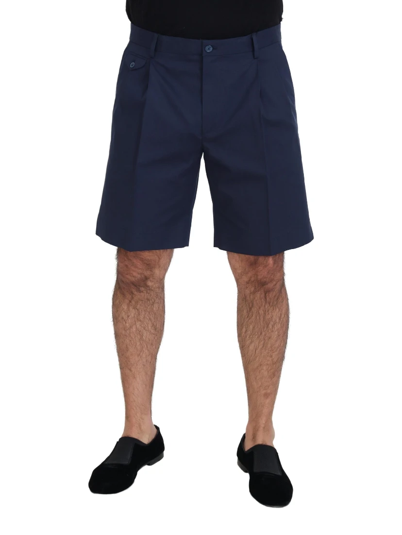 Blue Chinos Cotton Stretch Casual Shorts