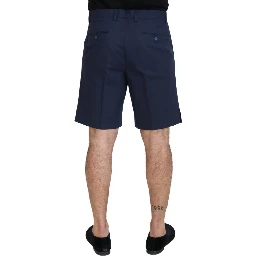 Blue Chinos Cotton Stretch Casual Shorts